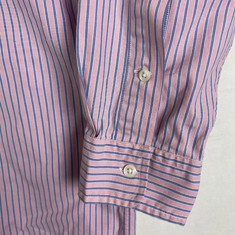 POLO RALPH LAUREN - Yarmouth Blue‎ & Pink Striped Oxford Dress Shirt 16-32